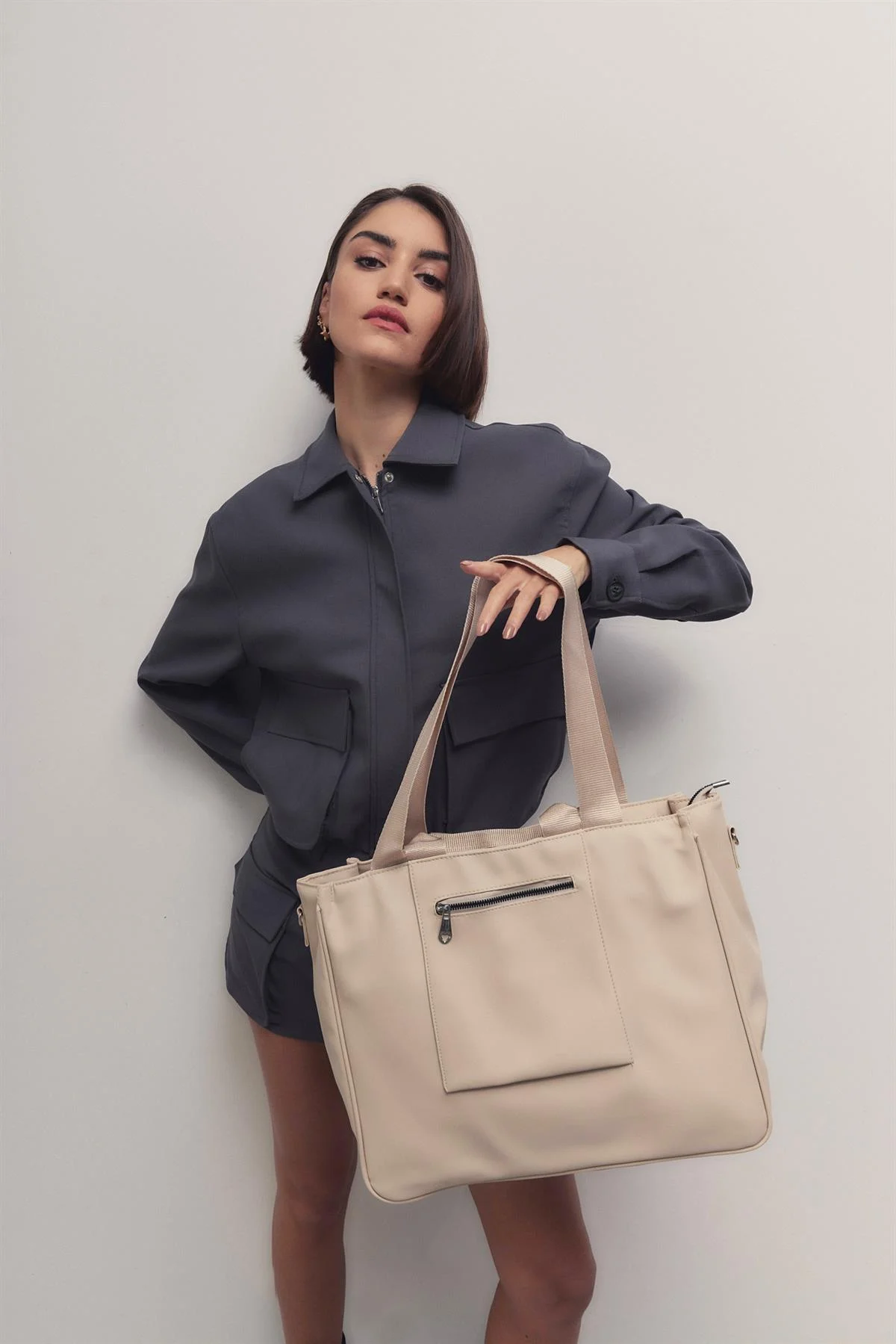 Stylish Beige Tote Bag