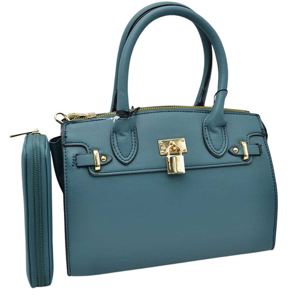 Elegant Black Faux Leather Handbag
