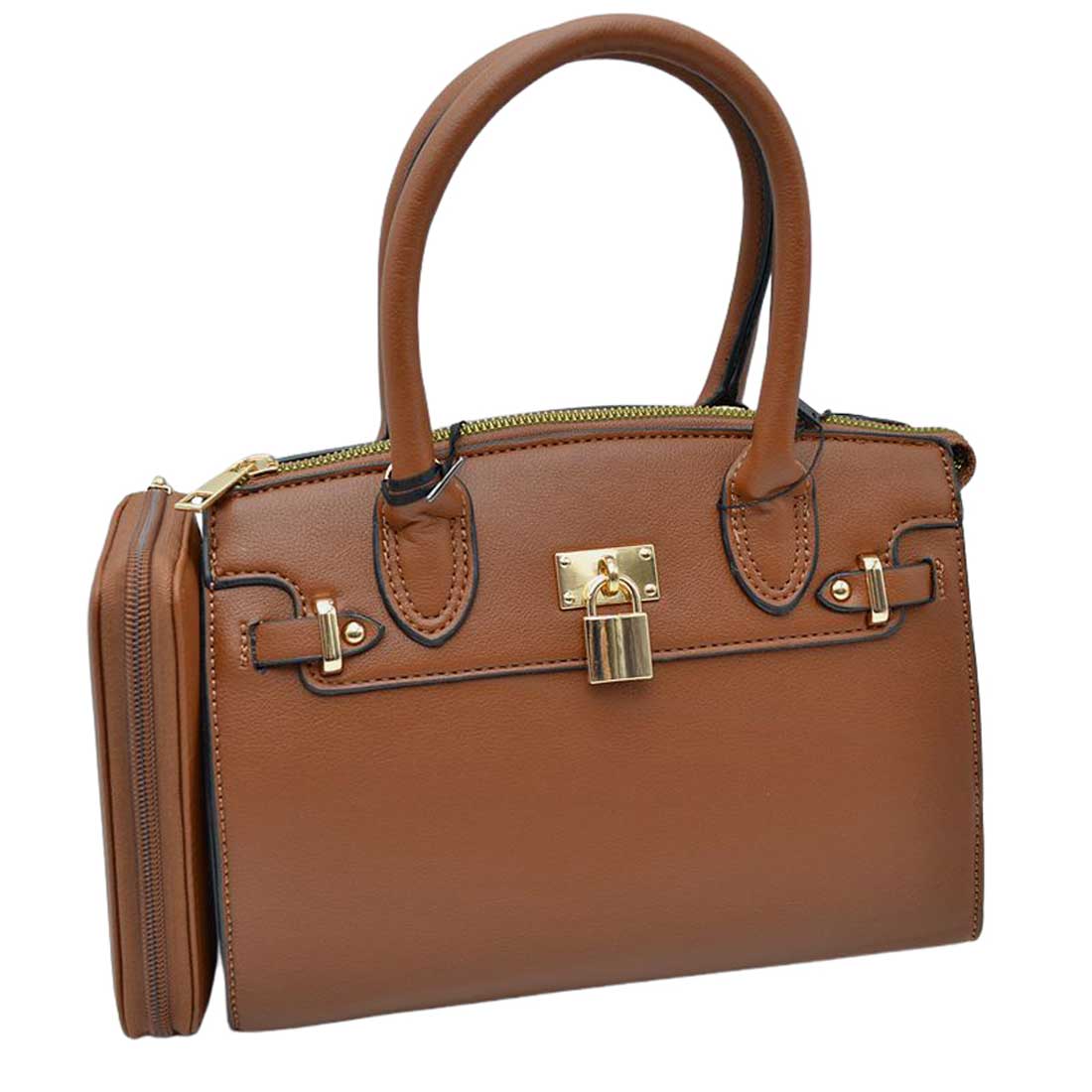 Elegant Black Faux Leather Handbag