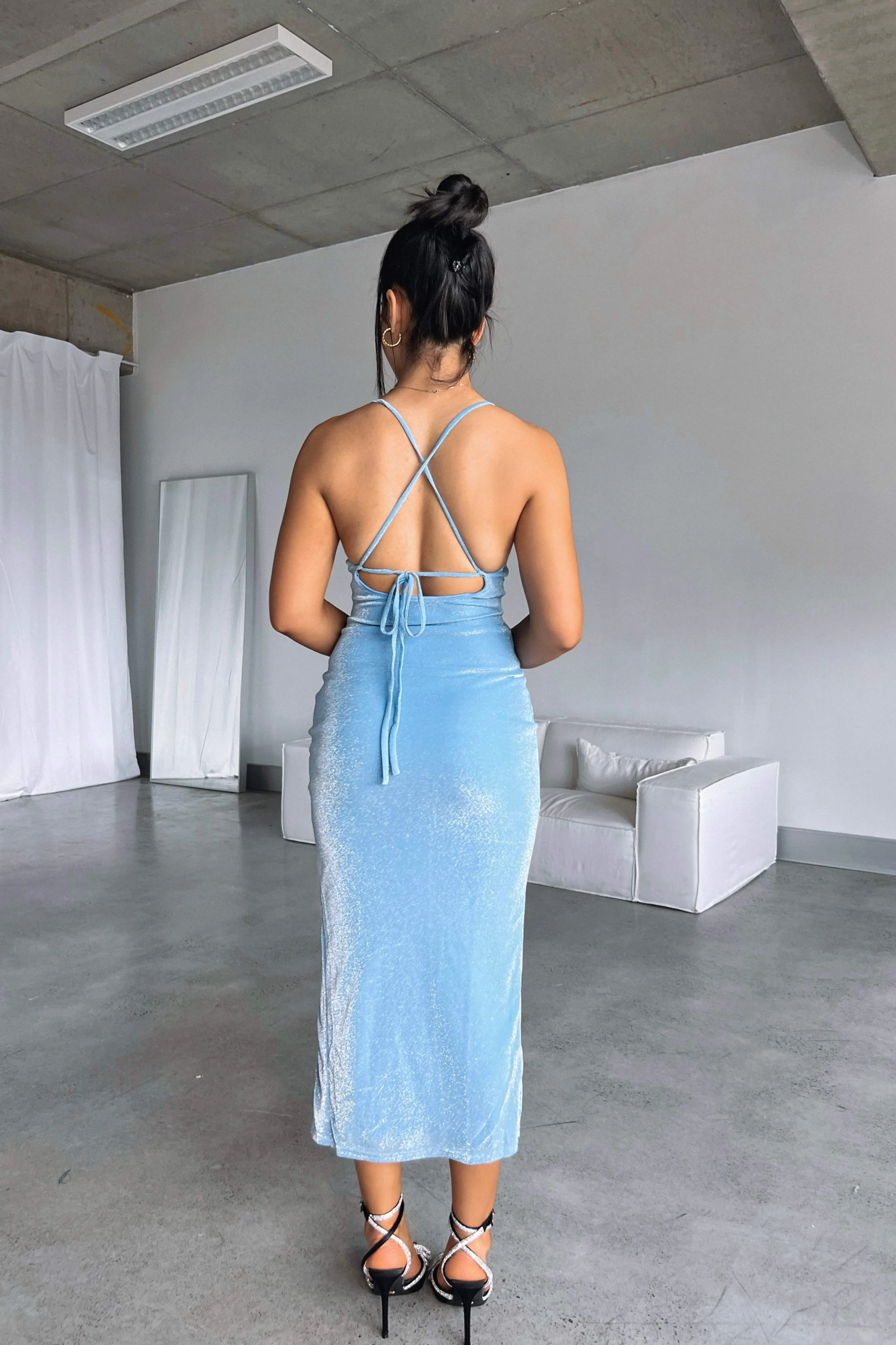 Elegant Sky Blue Evening Dress