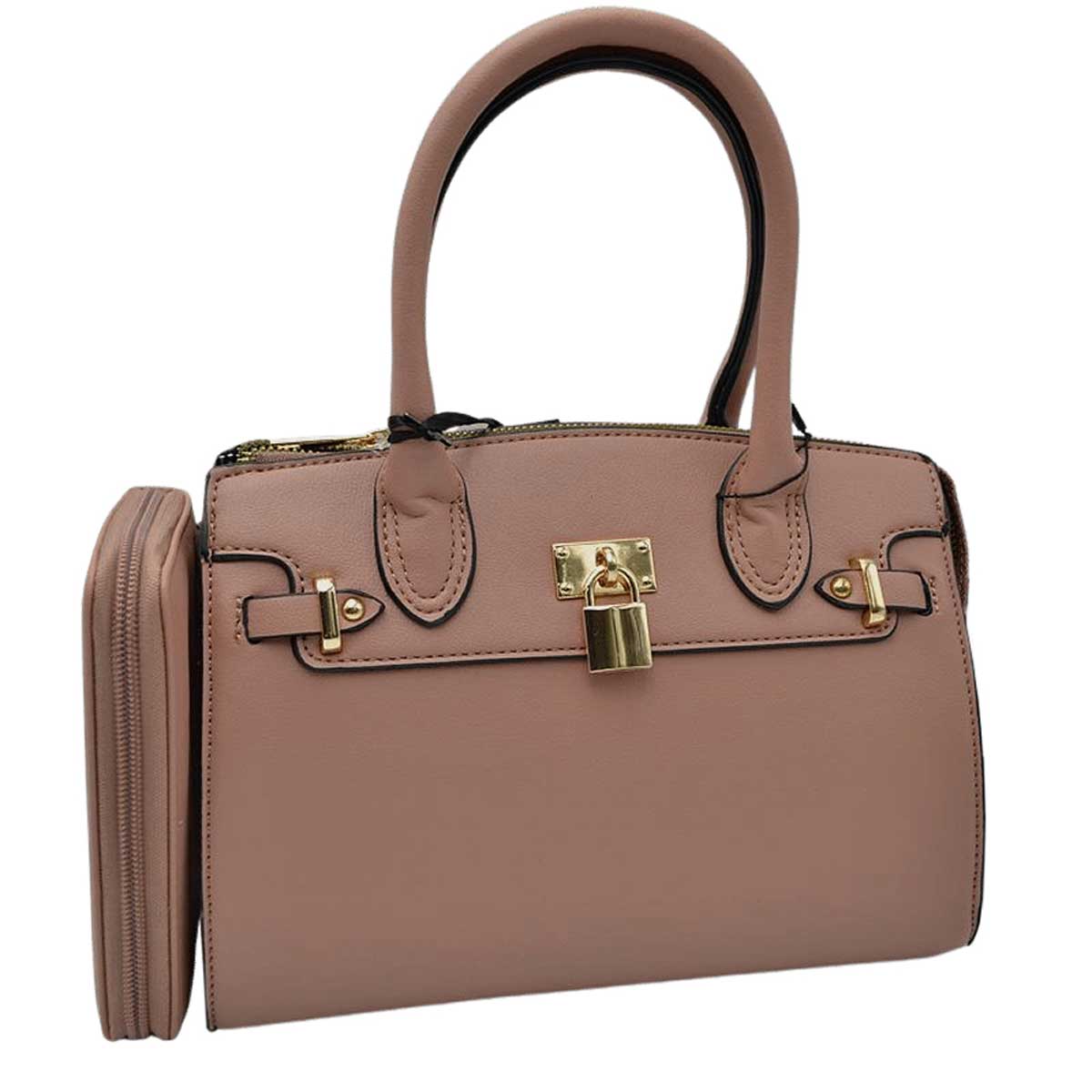 Elegant Black Faux Leather Handbag
