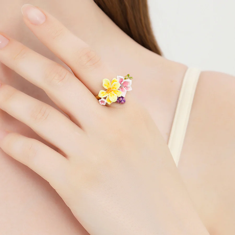 Vibrant Floral Adjustable Ring