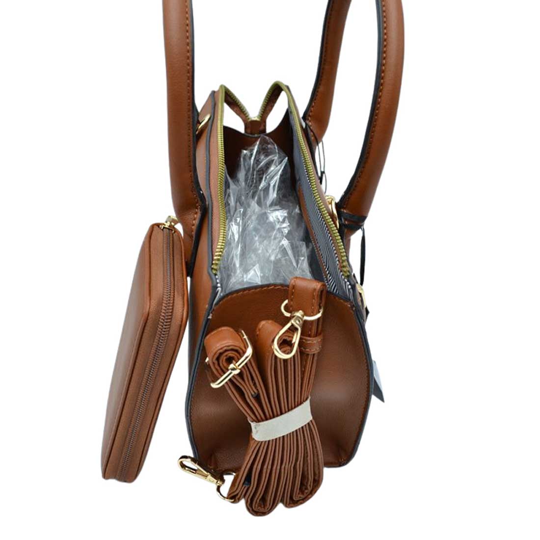 Elegant Black Faux Leather Handbag