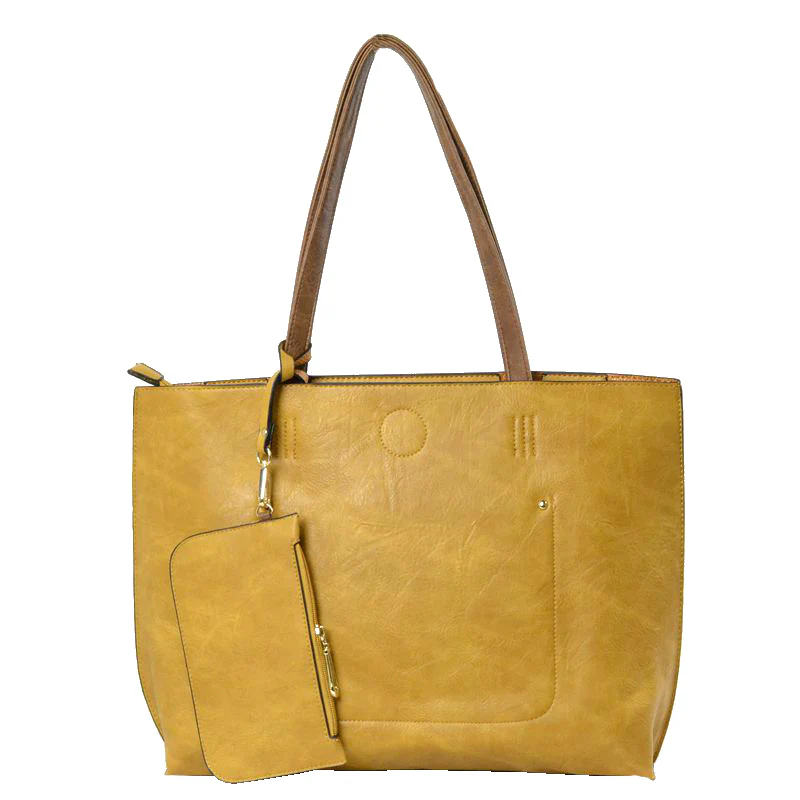 Elegant Black Faux Leather Tote Bag