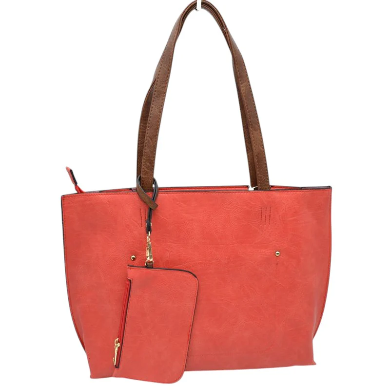 Elegant Black Faux Leather Tote Bag