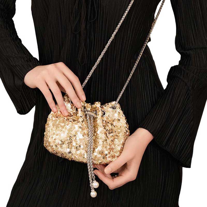 Elegant Black Sequin Evening Bag