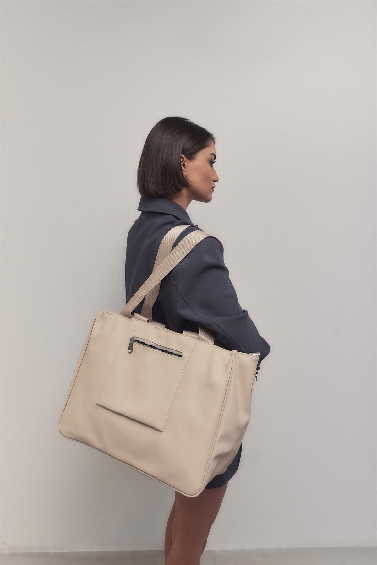 Stylish Beige Tote Bag