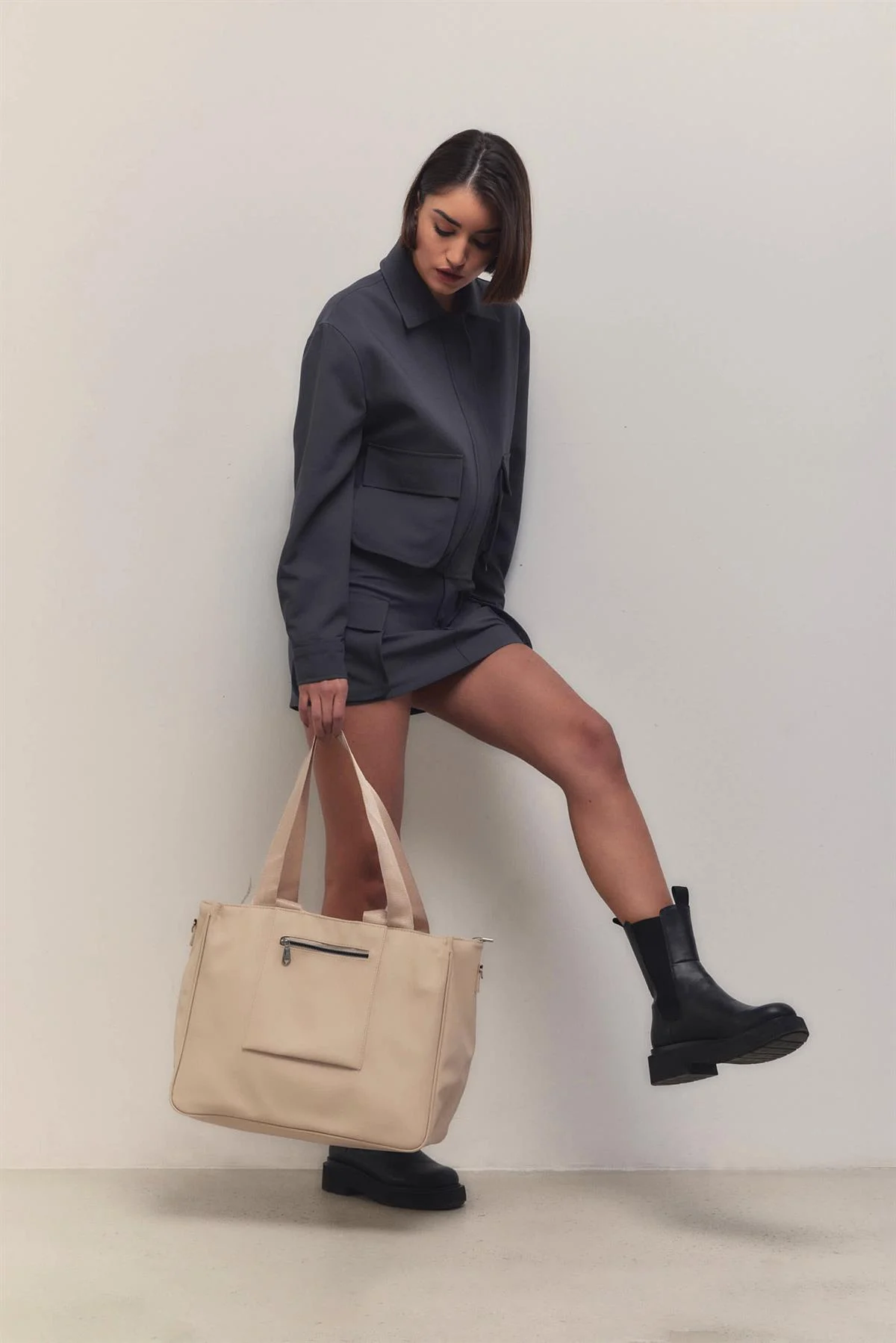 Stylish Beige Tote Bag