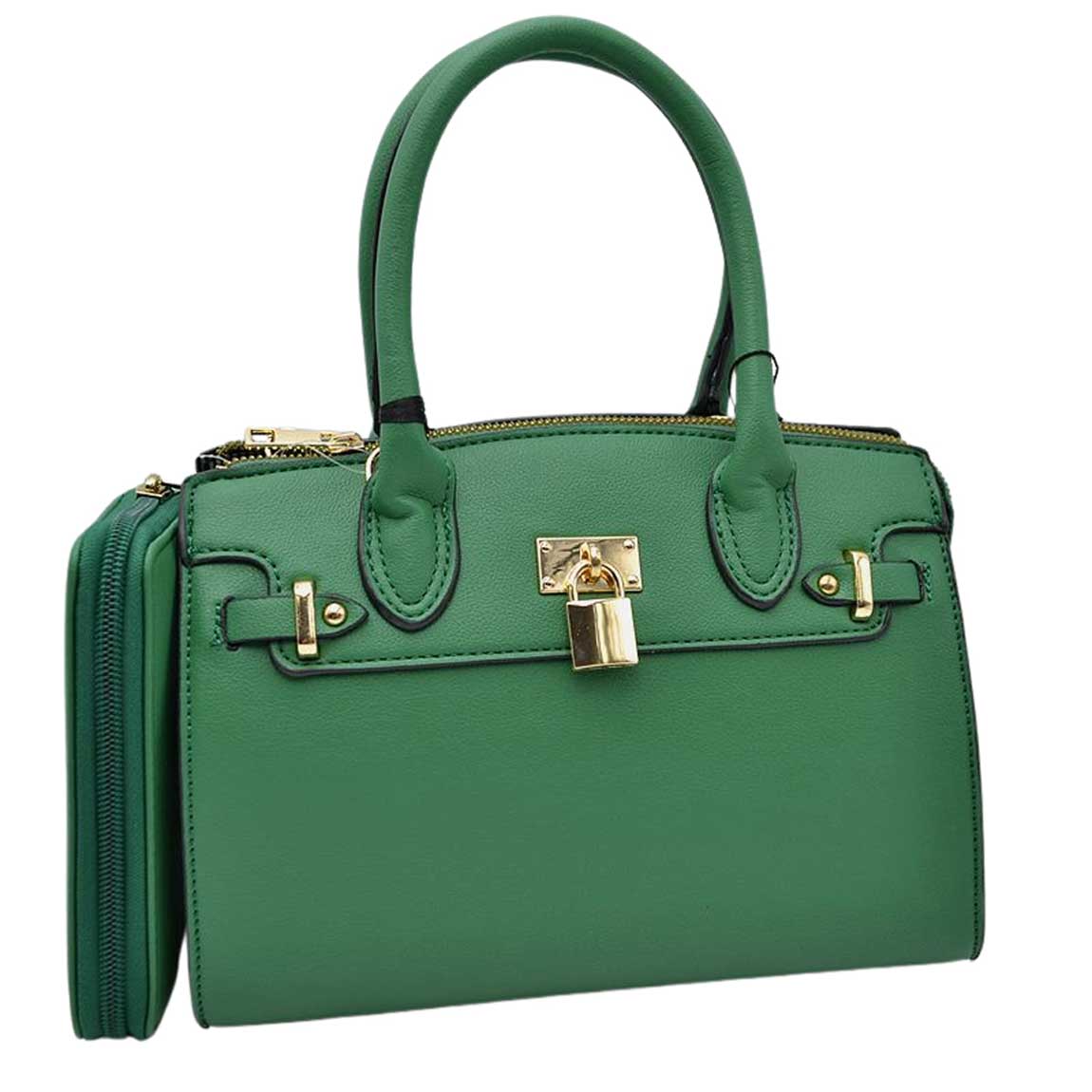 Elegant Black Faux Leather Handbag