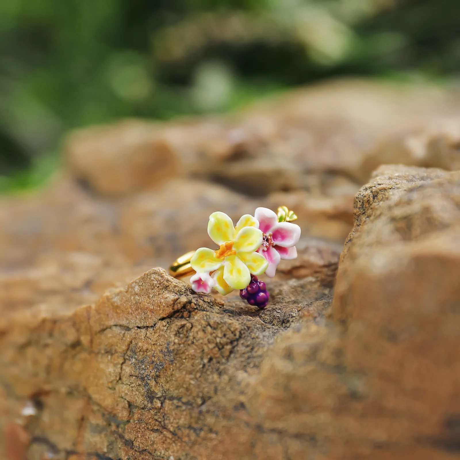 Vibrant Floral Adjustable Ring