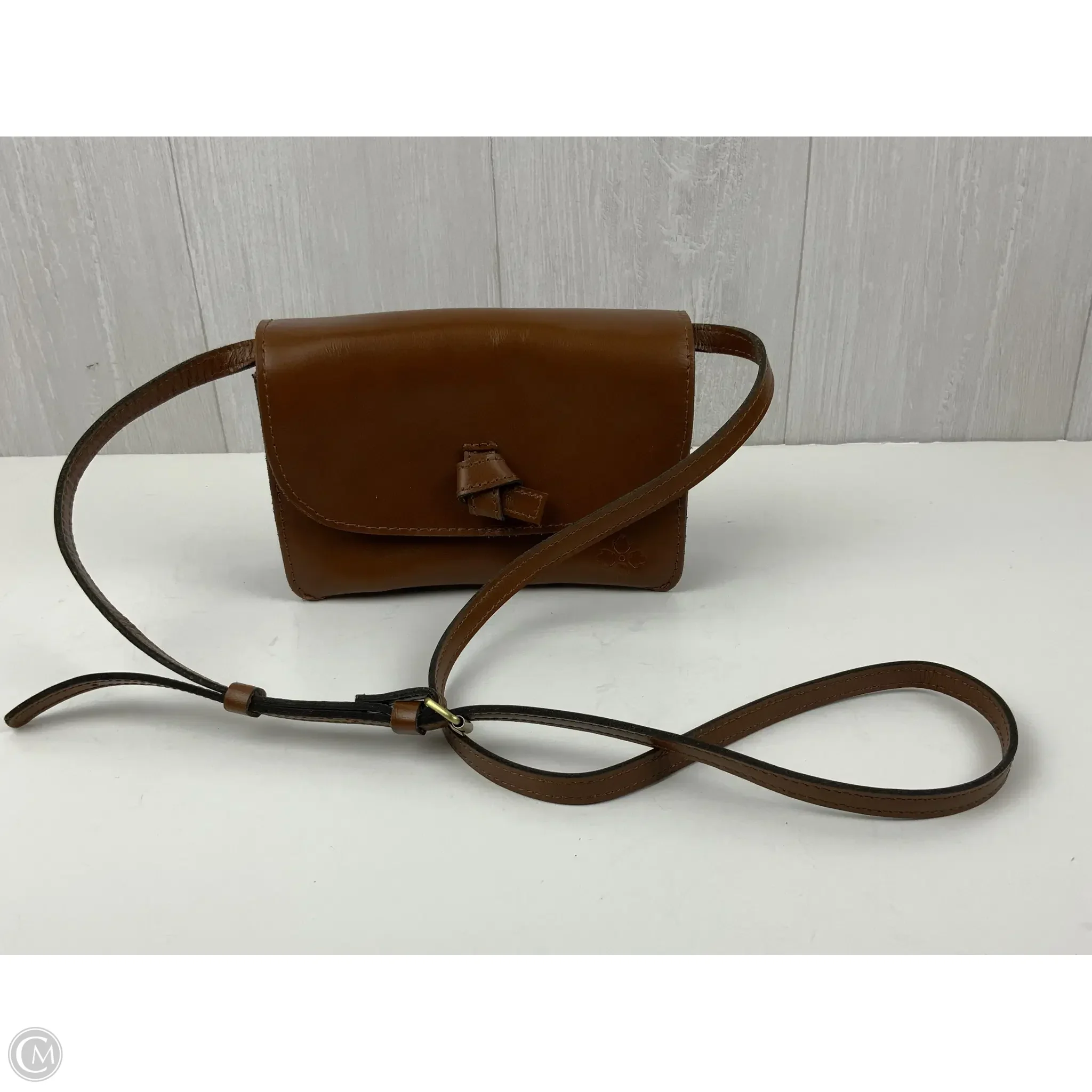 Elegant Brown Faux Leather Crossbody Bag