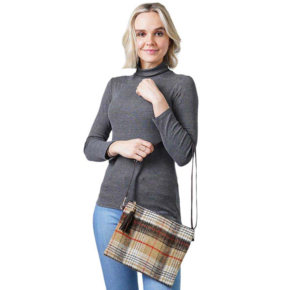 Chic Plaid Pattern Shoulder Bag