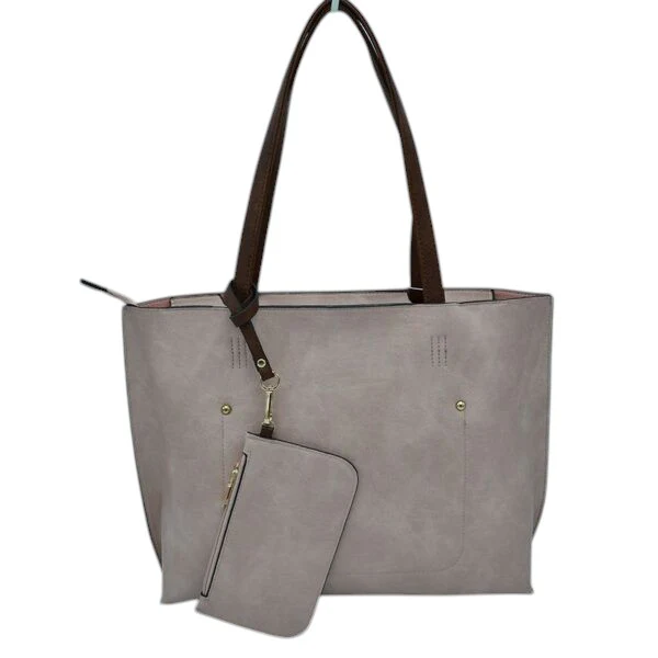 Elegant Black Faux Leather Tote Bag