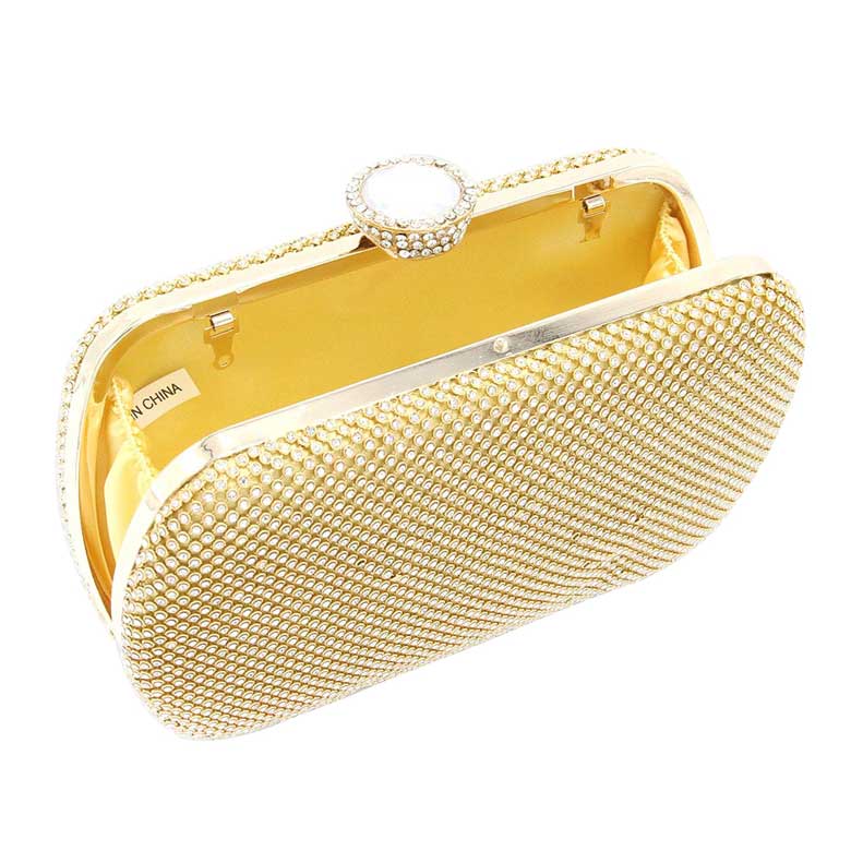 Elegant Pearl-Embellished Clutch