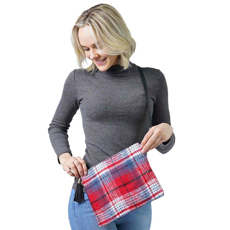 Chic Plaid Pattern Shoulder Bag