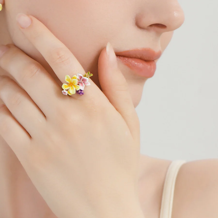 Vibrant Floral Adjustable Ring