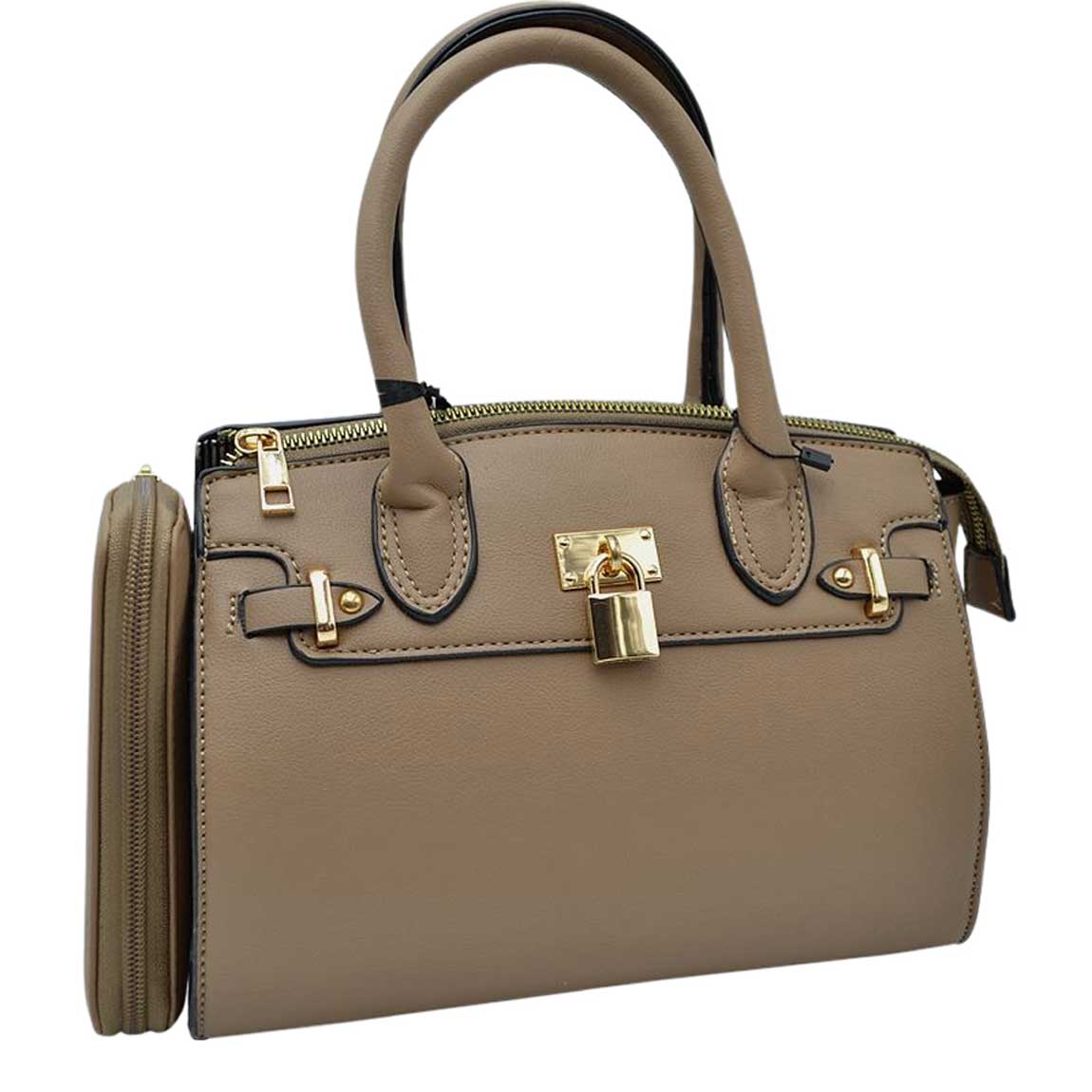 Elegant Black Faux Leather Handbag