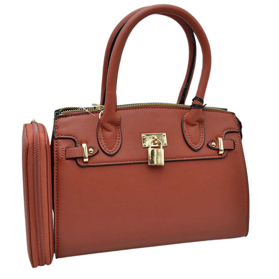 Elegant Black Faux Leather Handbag