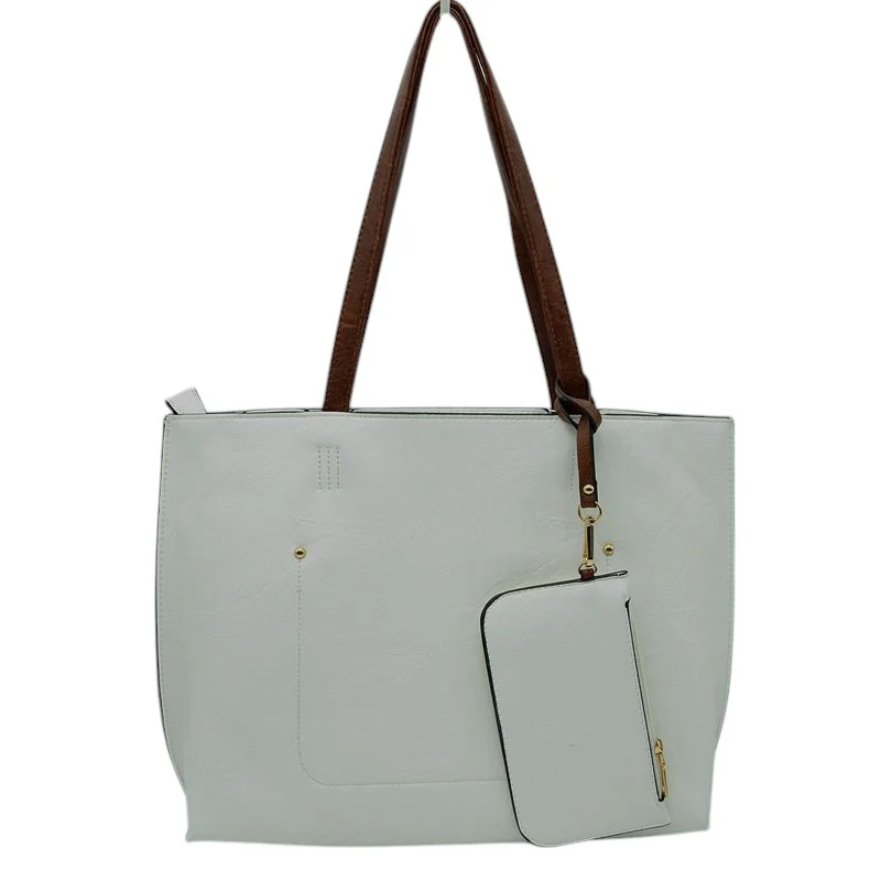 Elegant Black Faux Leather Tote Bag