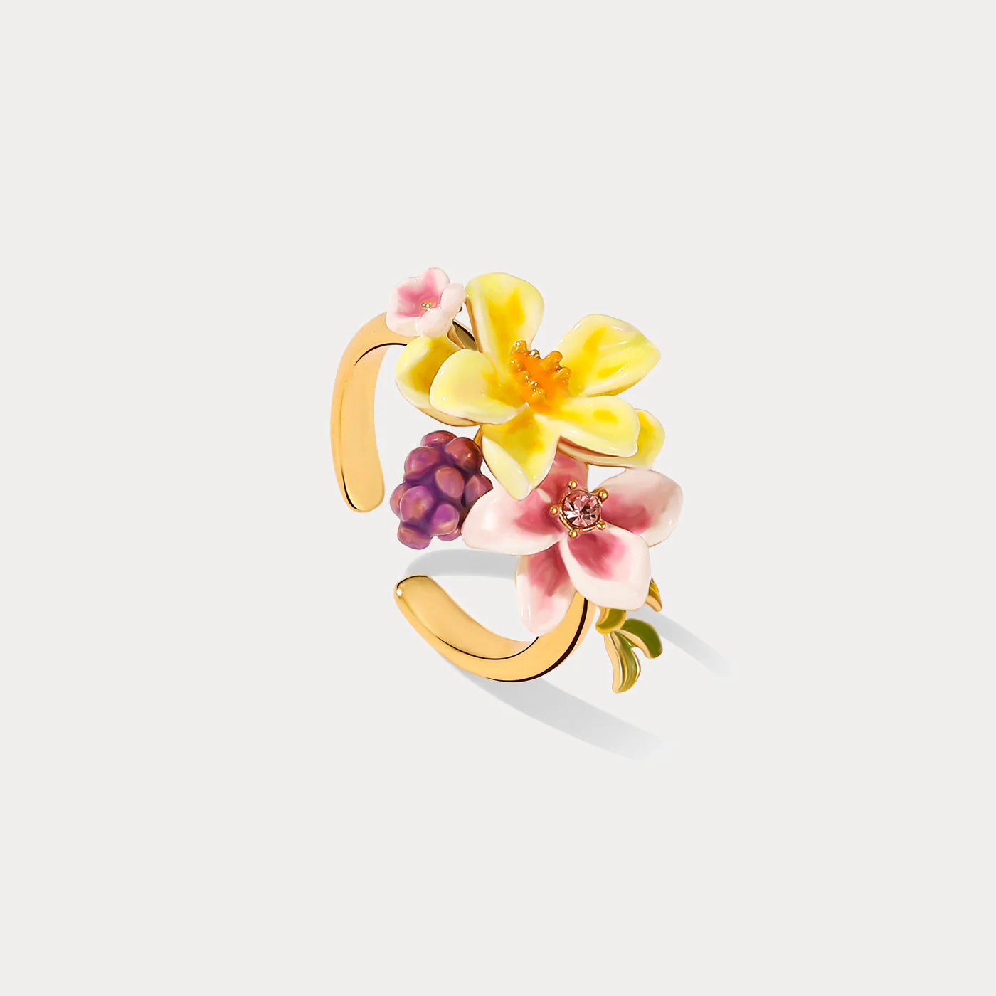 Vibrant Floral Adjustable Ring